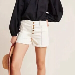 Pilcro and the Letterpress Slim Boyfriend Button Fly Shorts